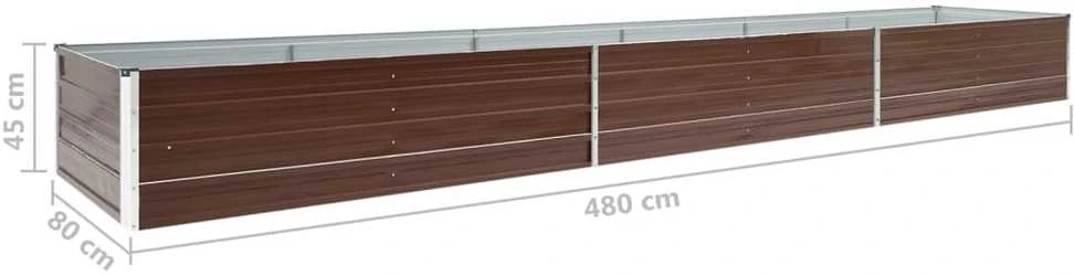 Lovelis, rudas, 480x80x45cm, galvanizuotas plienas, aukštas