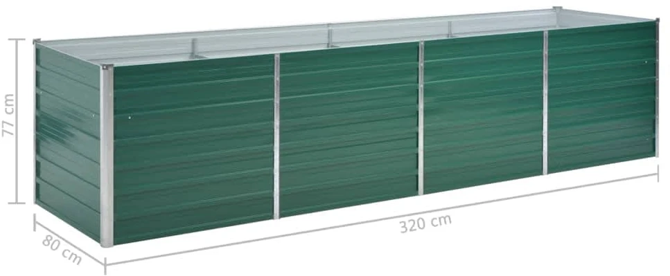 Lovelis, žalias, galvanizuotas plienas, 320x80x77cm