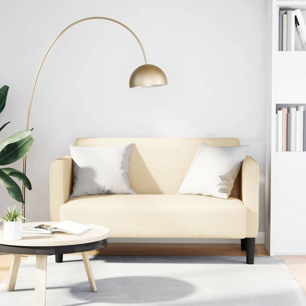 Loveseat sofa, kreminė, 109cm, velvetinis audinys