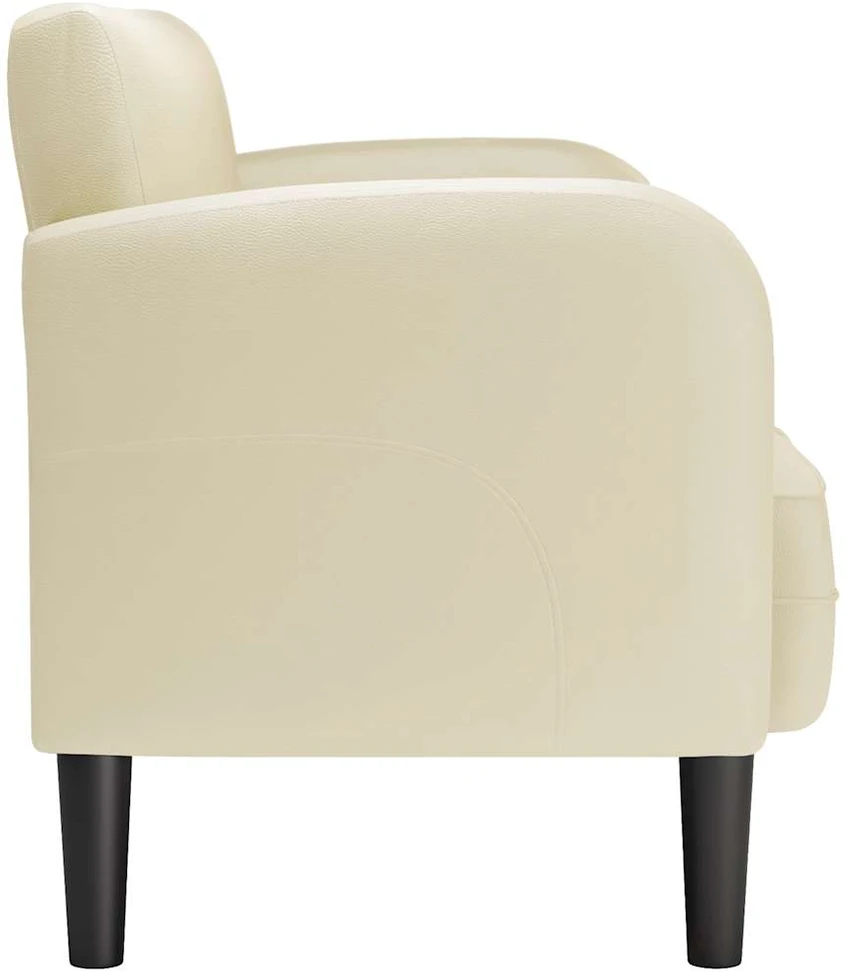 Loveseat sofa, kreminė, 110cm, dirbtinė oda