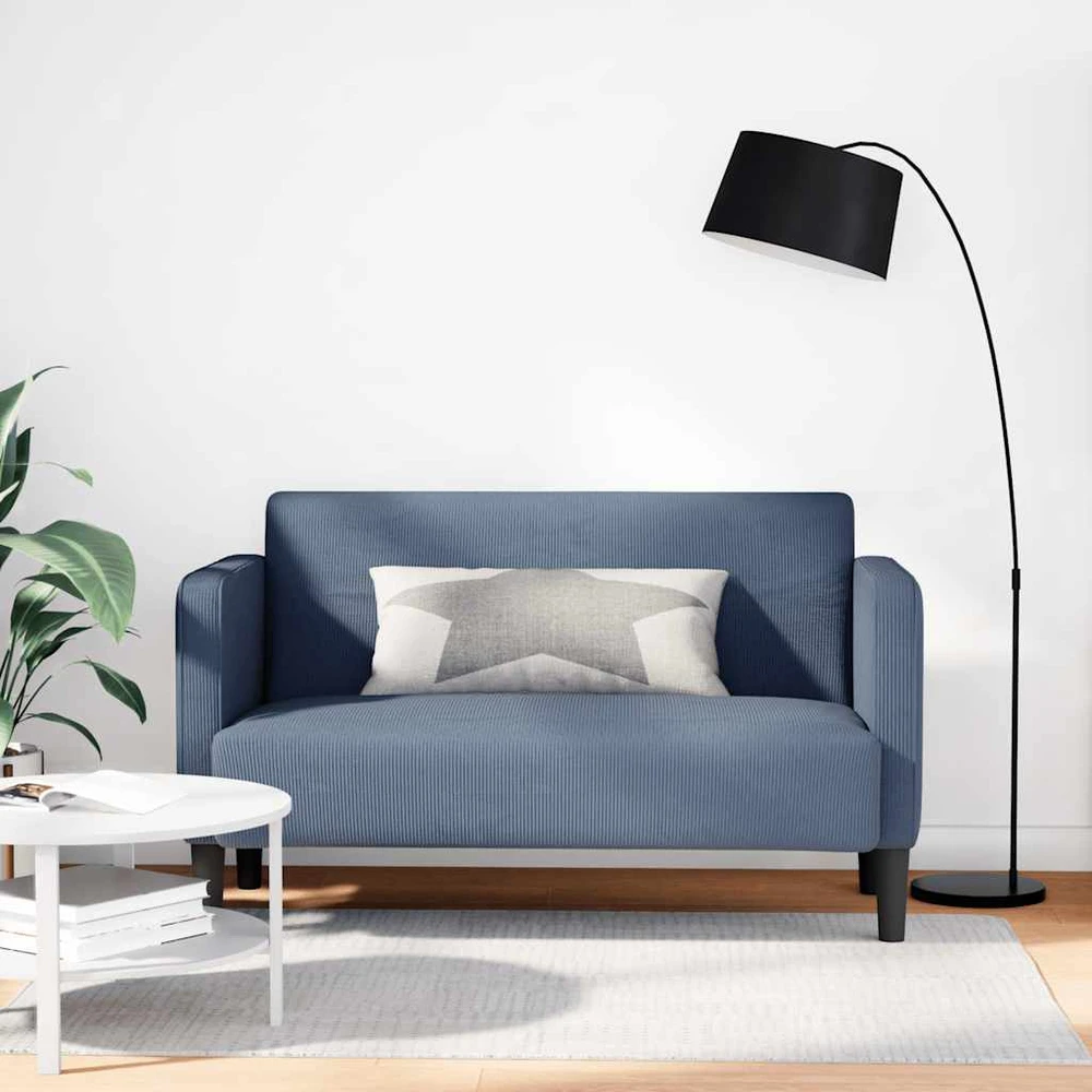 Loveseat sofa, mėlyna, 109cm, velvetinis audinys