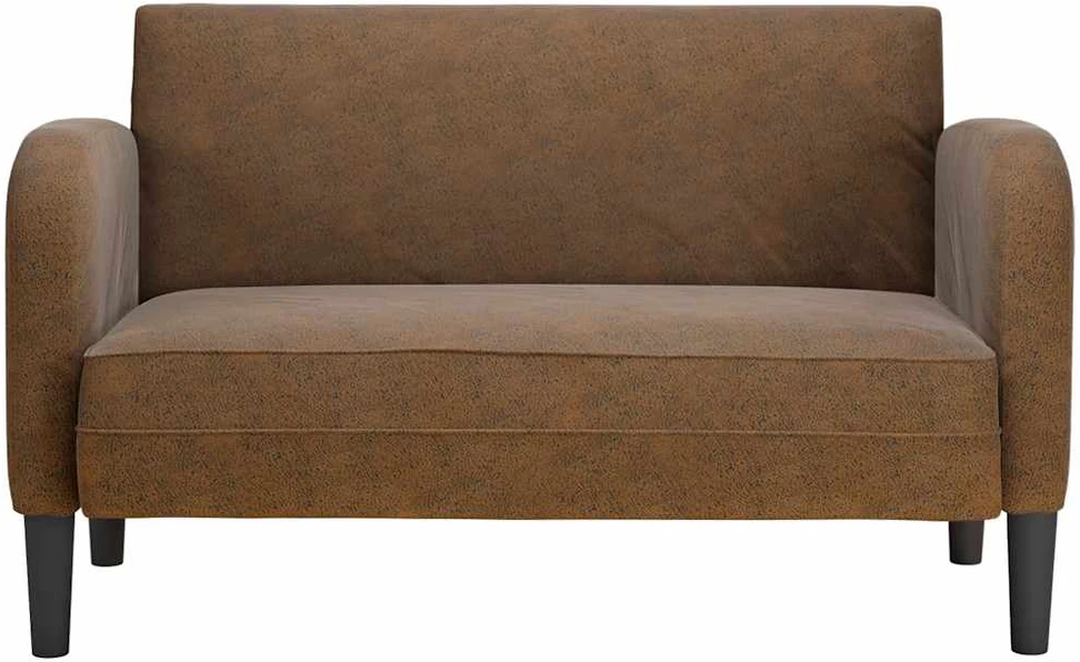 Loveseat sofa, ruda, 110cm, dirbtinė oda