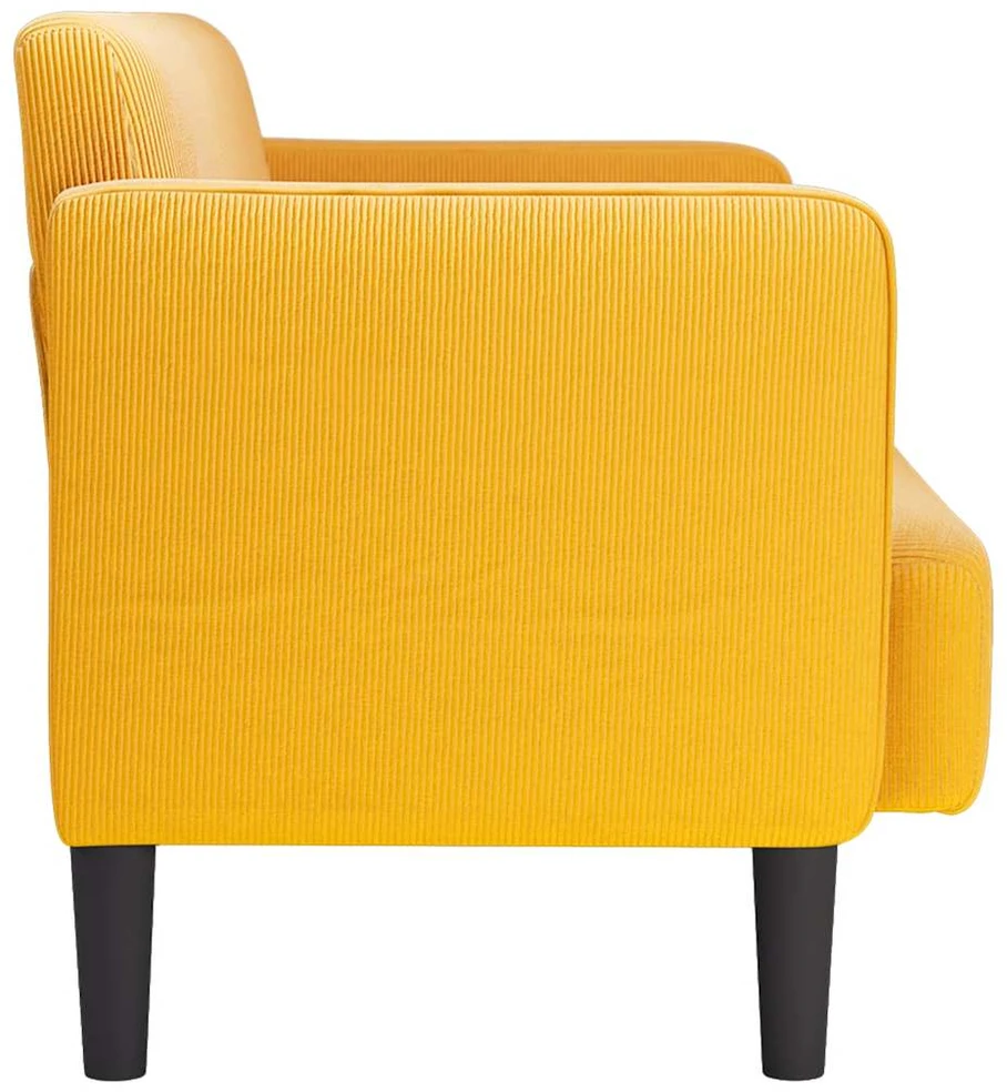 Loveseat sofa, šviesiai geltona, 109cm, velvetinis audinys