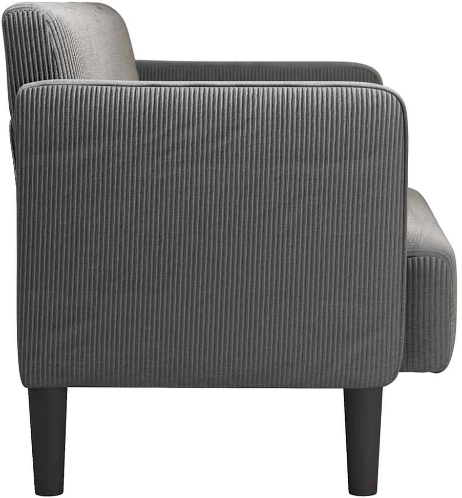 Loveseat sofa, tamsiai pilka, 109cm, velvetinis audinys