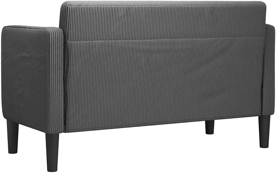 Loveseat sofa, tamsiai pilka, 109cm, velvetinis audinys