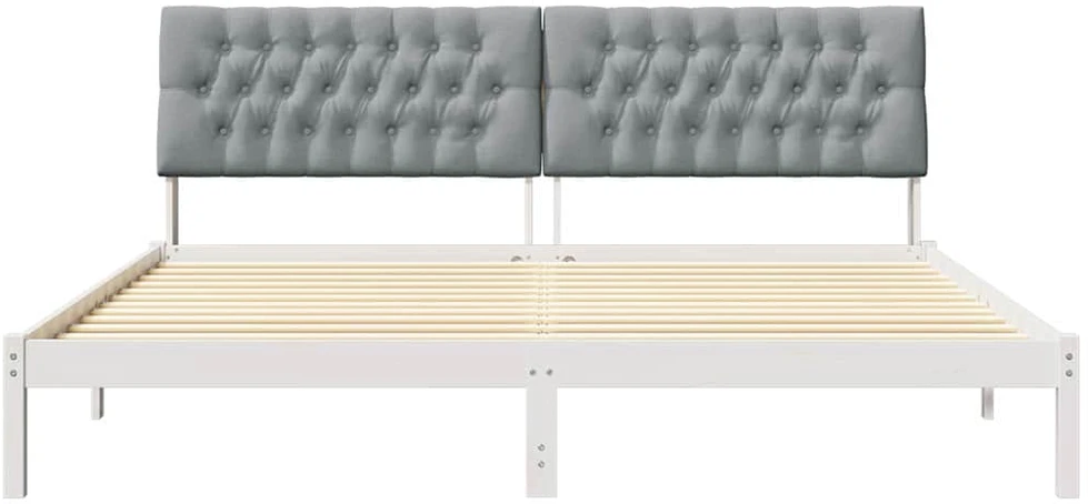Lovo rėmas su apmuštu galvūgaliu Balta 200 x 200 cm