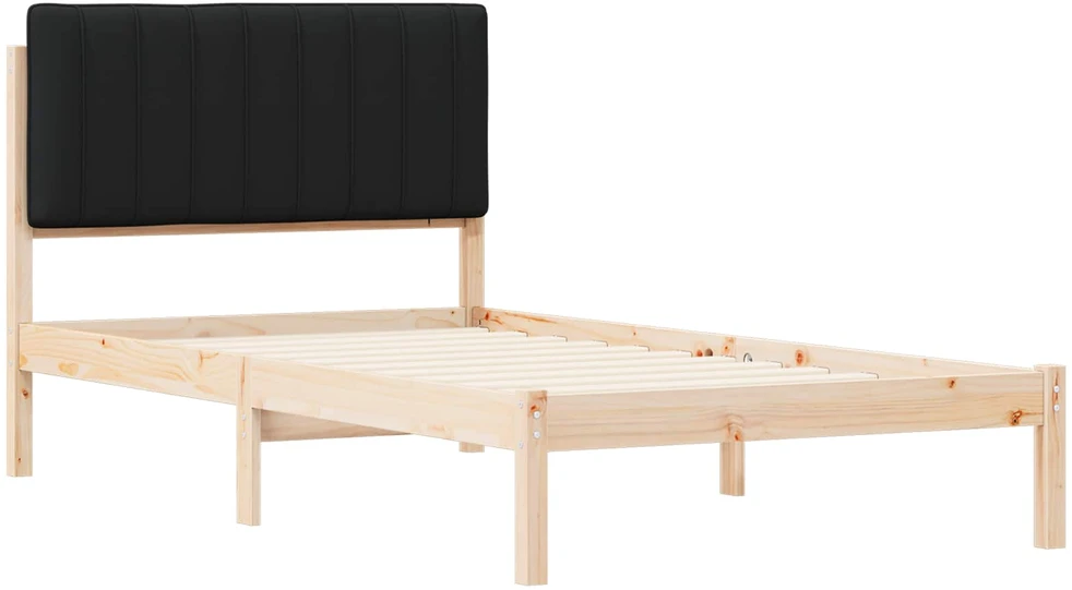 Lova Lovo rėmas su apmuštu galvūgaliu Juodas 100 x 200 cm
