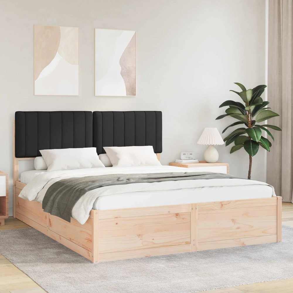 Lovo rėmas su apmuštu galvūgaliu Juoda 150 x 200 cm