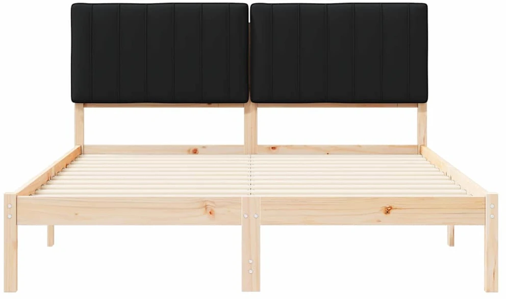 Lovo rėmas su apmuštu galvūgaliu Juodas 160 x 200 cm