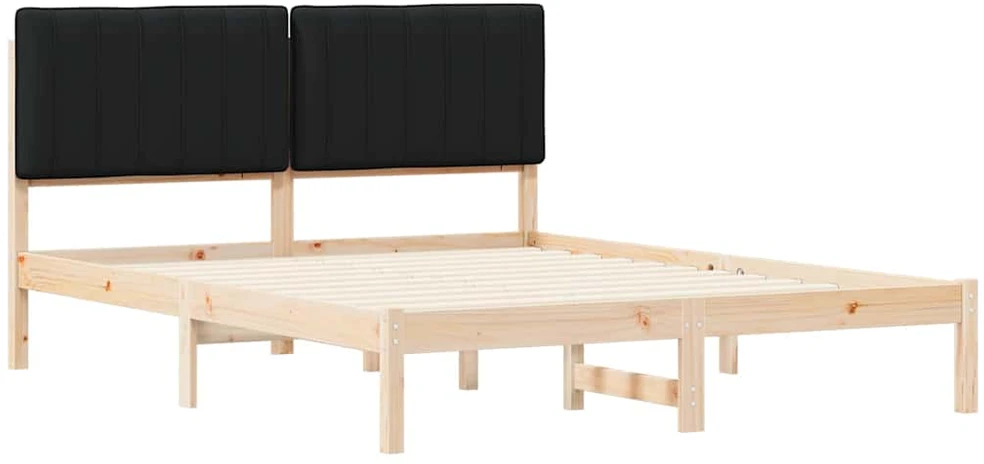Lovo rėmas su apmuštu galvūgaliu Juodas 160 x 200 cm