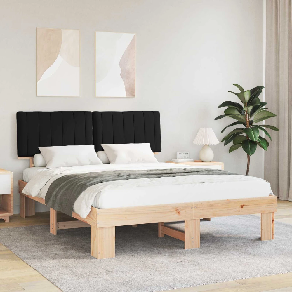 Lovo rėmas su apmuštu galvūgaliu Juoda 160 x 200 cm