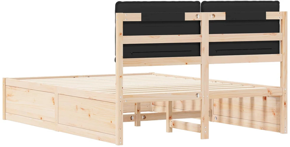 Lovo rėmas su apmuštu galvūgaliu Juoda 160 x 200 cm