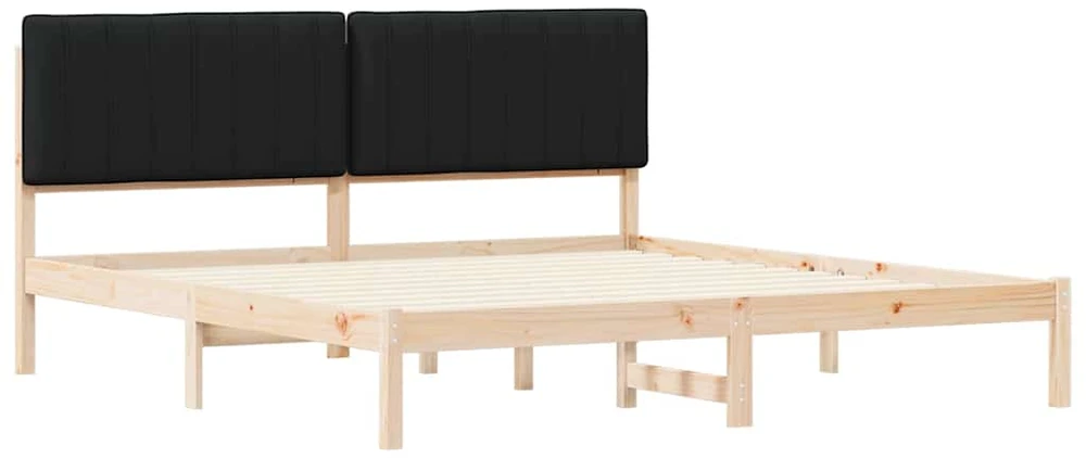 Lovo rėmas su apmuštu galvūgaliu Juodas 180 x 200 cm