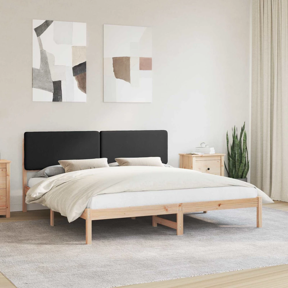 Lovo rėmas su apmuštu galvūgaliu Juoda 180 x 200 cm