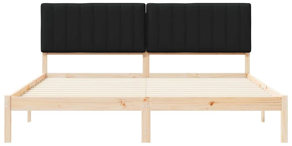 Lovo rėmas su apmuštu galvūgaliu Juodas 180 x 200 cm