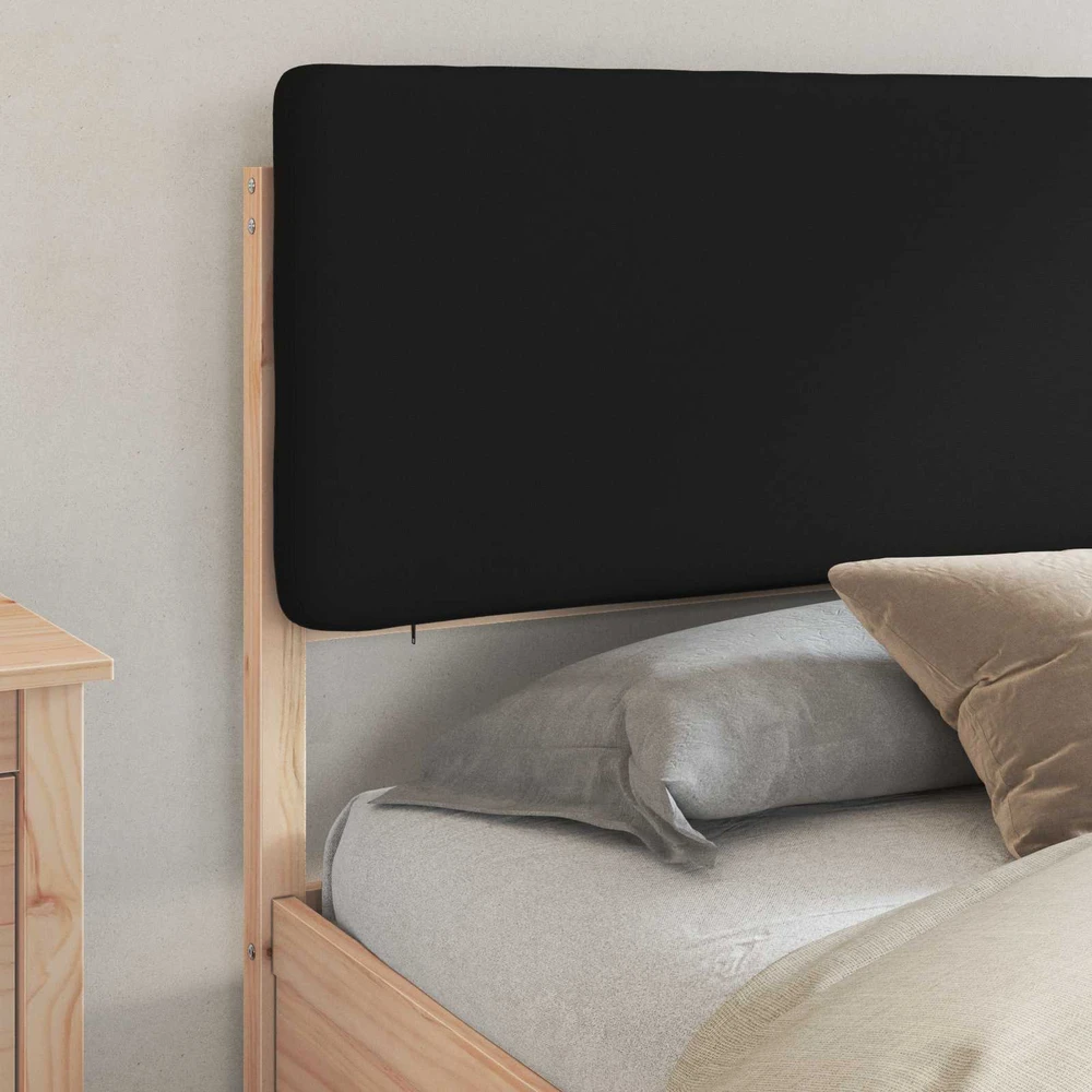 Lovo rėmas su apmuštu galvūgaliu Juoda 180 x 200 cm
