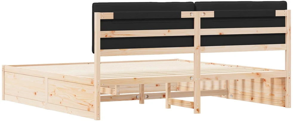 Lovo rėmas su apmuštu galvūgaliu Juoda 200 x 200 cm