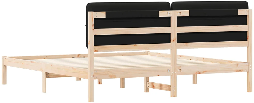 Lovo rėmas su apmuštu galvūgaliu Juoda 200 x 200 cm