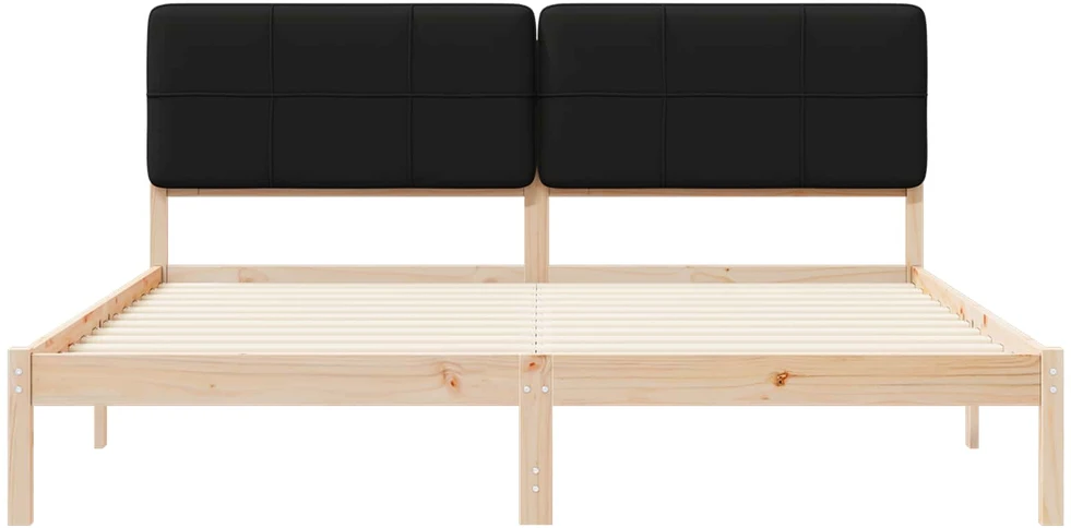Lovo rėmas su apmuštu galvūgaliu Juoda 200 x 200 cm