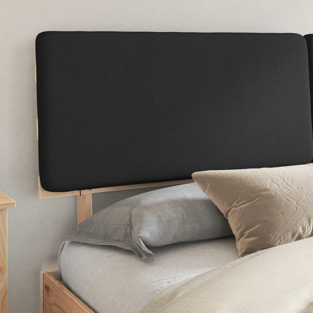 Lovo rėmas su apmuštu galvūgaliu Juoda 200 x 200 cm