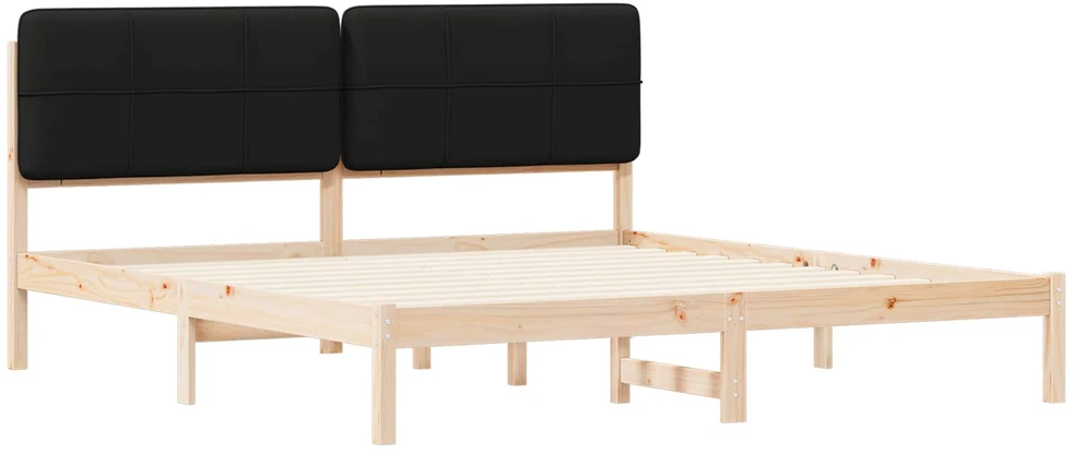 Lovo rėmas su apmuštu galvūgaliu Juoda 200 x 200 cm