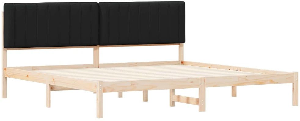 Lovo rėmas su apmuštu galvūgaliu Juodas 200 x 200 cm