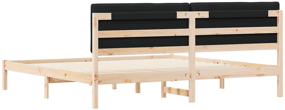 Lovo rėmas su apmuštu galvūgaliu Juodas 200 x 200 cm
