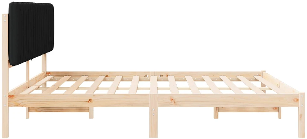Lovo rėmas su apmuštu galvūgaliu Juodas 200 x 200 cm