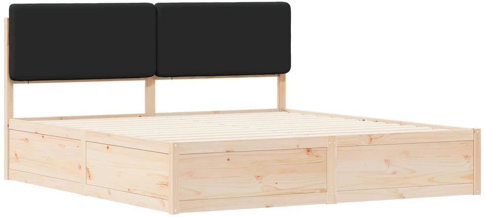 Lovo rėmas su apmuštu galvūgaliu Juoda 200 x 200 cm
