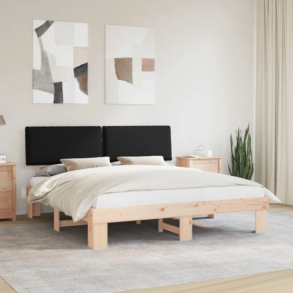 Lovo rėmas su apmuštu galvūgaliu Juoda 200 x 200 cm
