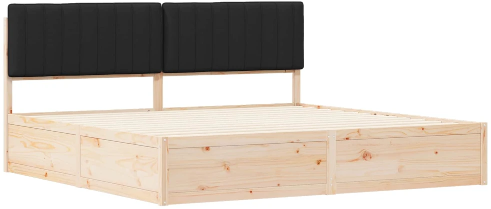 Lovo rėmas su apmuštu galvūgaliu Juoda 200 x 200 cm