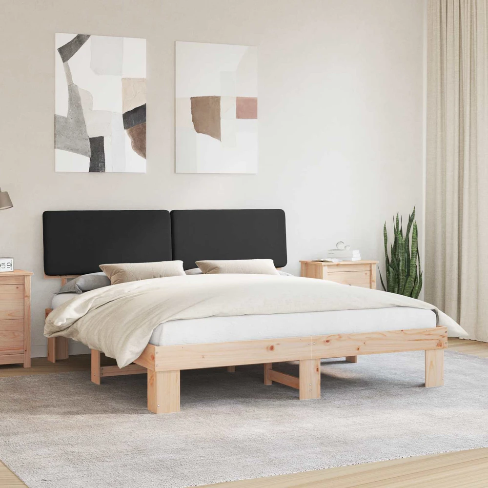 Lovo rėmas su apmuštu galvūgaliu Juoda 200 x 200 cm