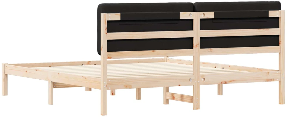Lovo rėmas su apmuštu galvūgaliu Juoda 200 x 200 cm