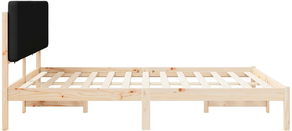 Lovo rėmas su apmuštu galvūgaliu Juoda 200 x 200 cm