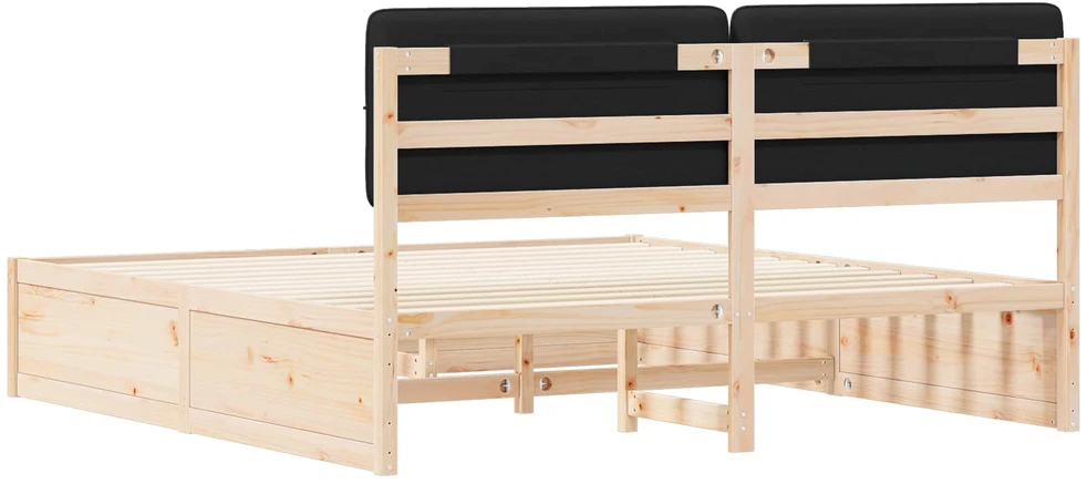 Lovo rėmas su apmuštu galvūgaliu Juoda 200 x 200 cm