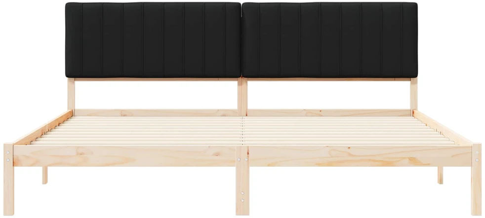 Lovo rėmas su apmuštu galvūgaliu Juodas 200 x 200 cm