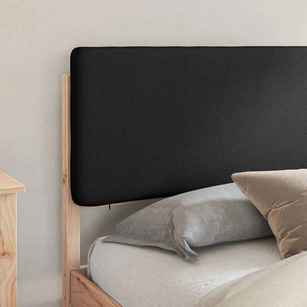 Lovo rėmas su apmuštu galvūgaliu Juoda 200 x 200 cm