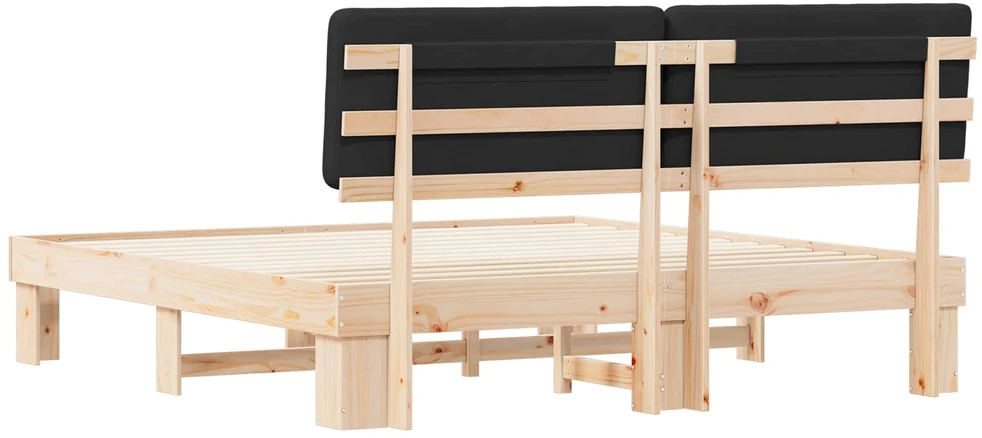 Lovo rėmas su apmuštu galvūgaliu Juoda 200 x 200 cm