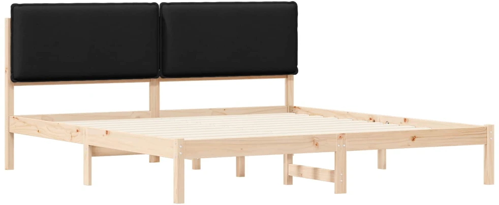 Lovo rėmas su apmuštu galvūgaliu Juodas 200 x 200 cm