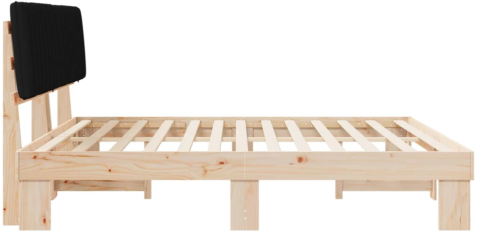 Lovo rėmas su apmuštu galvūgaliu Juoda 200 x 200 cm