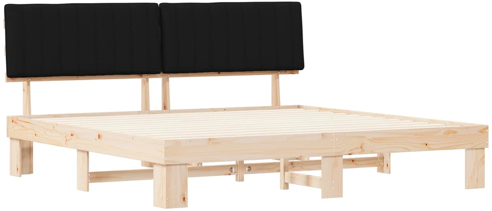 Lovo rėmas su apmuštu galvūgaliu Juoda 200 x 200 cm