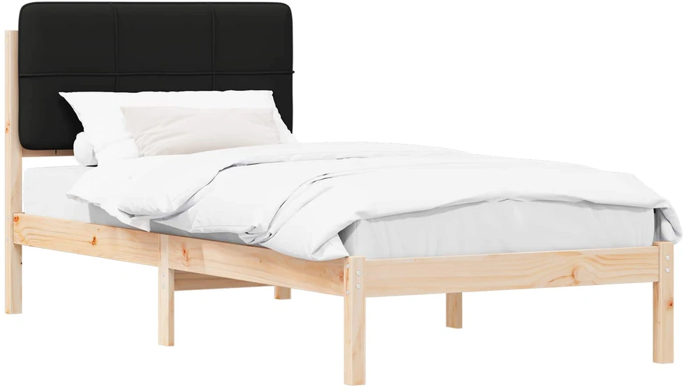 Lova Lovo rėmas su apmuštu galvūgaliu Juoda 75 x 190 cm