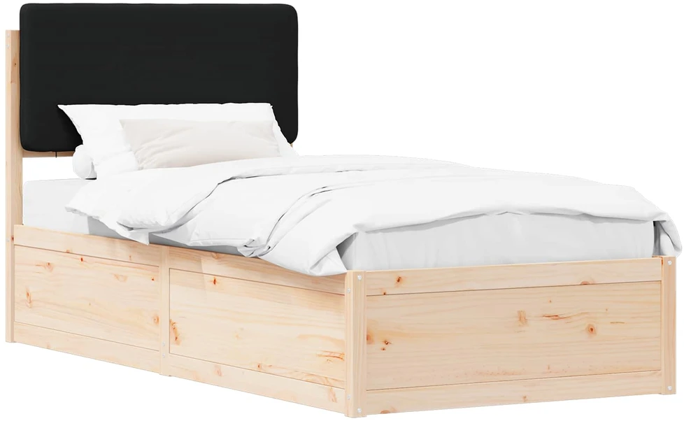 Lova Lovo rėmas su apmuštu galvūgaliu Juoda 75 x 190 cm
