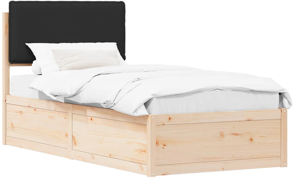 Lova Lovo rėmas su apmuštu galvūgaliu Juoda 75 x 190 cm