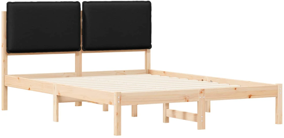 Lovo rėmas su apmuštu galvūgaliu Juodas 150 x 200 cm