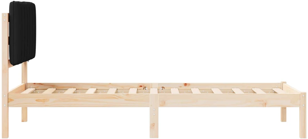 Lova Lovo rėmas su apmuštu galvūgaliu Juodas 75 x 190 cm