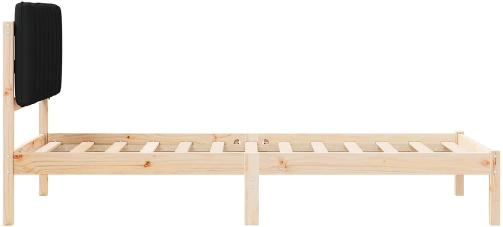 Lova Lovo rėmas su apmuštu galvūgaliu Natūrali ir juoda 90 x 200 cm