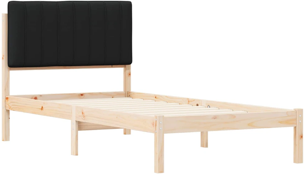 Lova Lovo rėmas su apmuštu galvūgaliu Natūrali ir juoda 90 x 200 cm