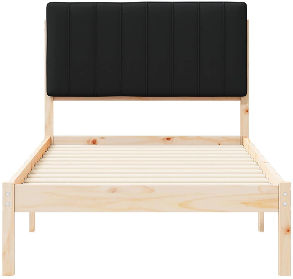 Lova Lovo rėmas su apmuštu galvūgaliu Natūrali ir juoda 90 x 200 cm