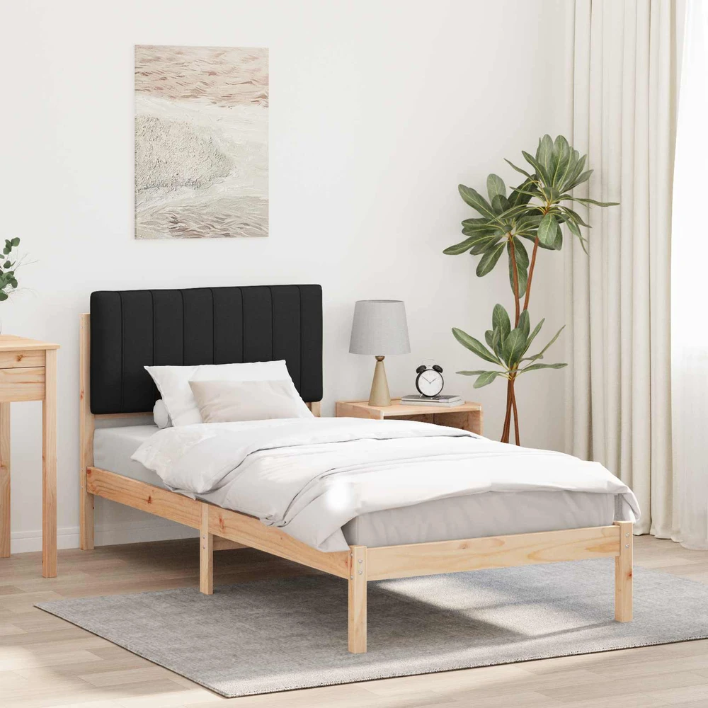 Lova Lovo rėmas su apmuštu galvūgaliu Natūrali ir juoda 90 x 200 cm